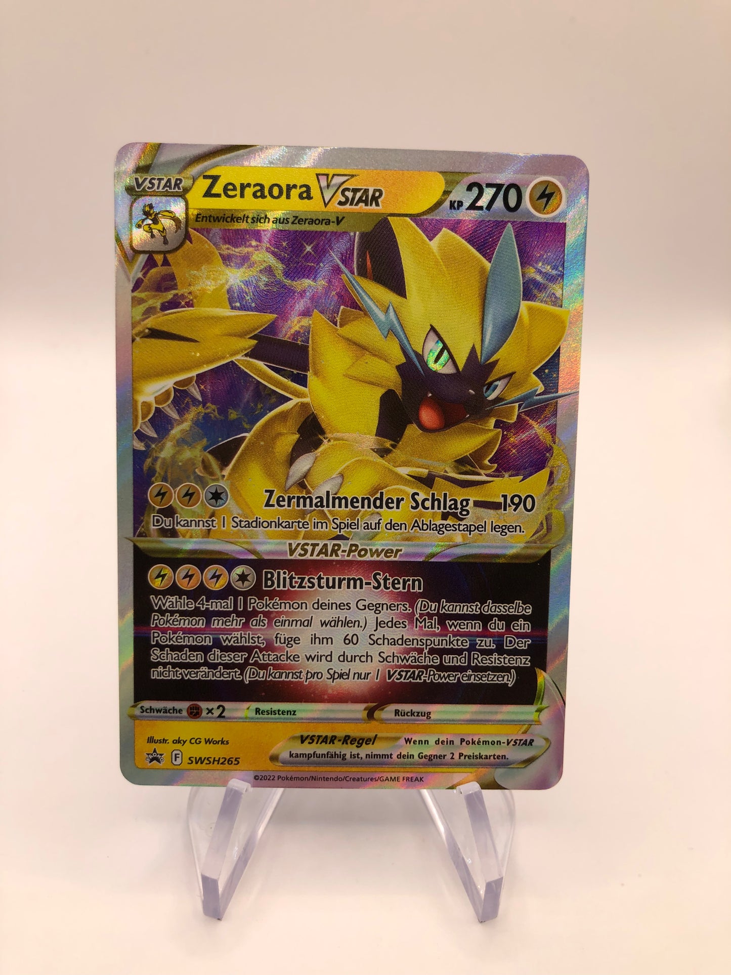 Pokemon Karten Vstar Zeraora SWSH265 Deutsch