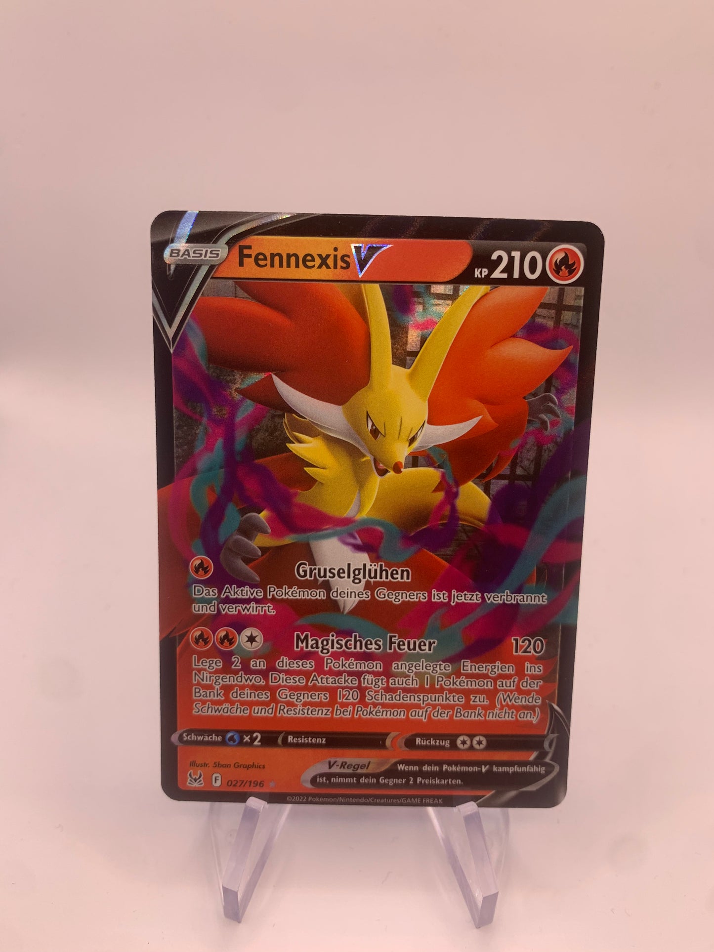 Pokemon Karte V Fennexis 27/196 Deutsch