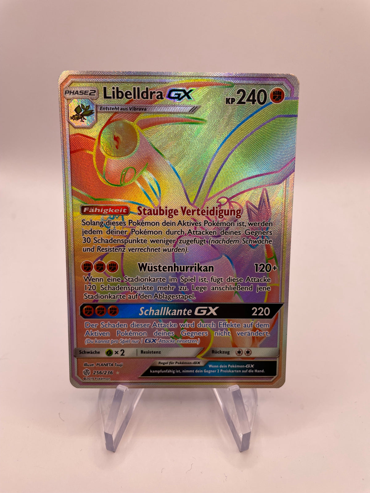 Pokemon Karte GX Rainbow Libelldra 256/236 Deutsch