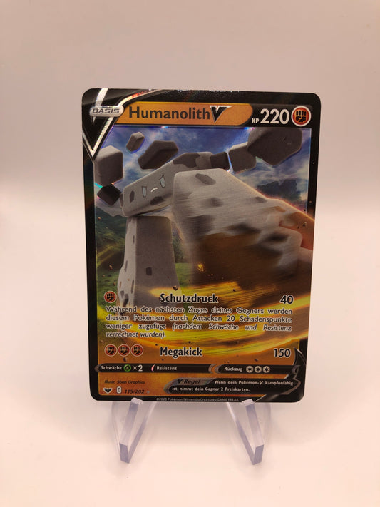 Pokemon Karte V Humannolith 115/202 Deutsch