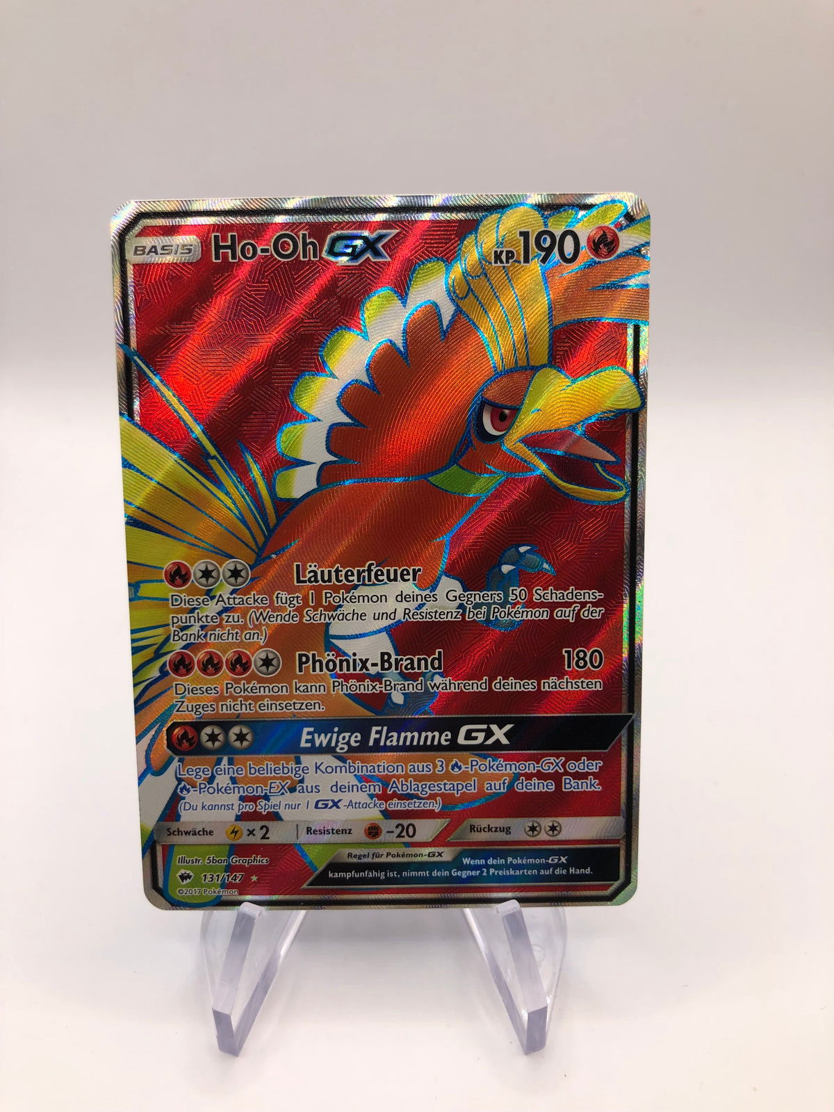 Pokemon Karte GX Fullart Ho-Oh 131/147 Deutsch
