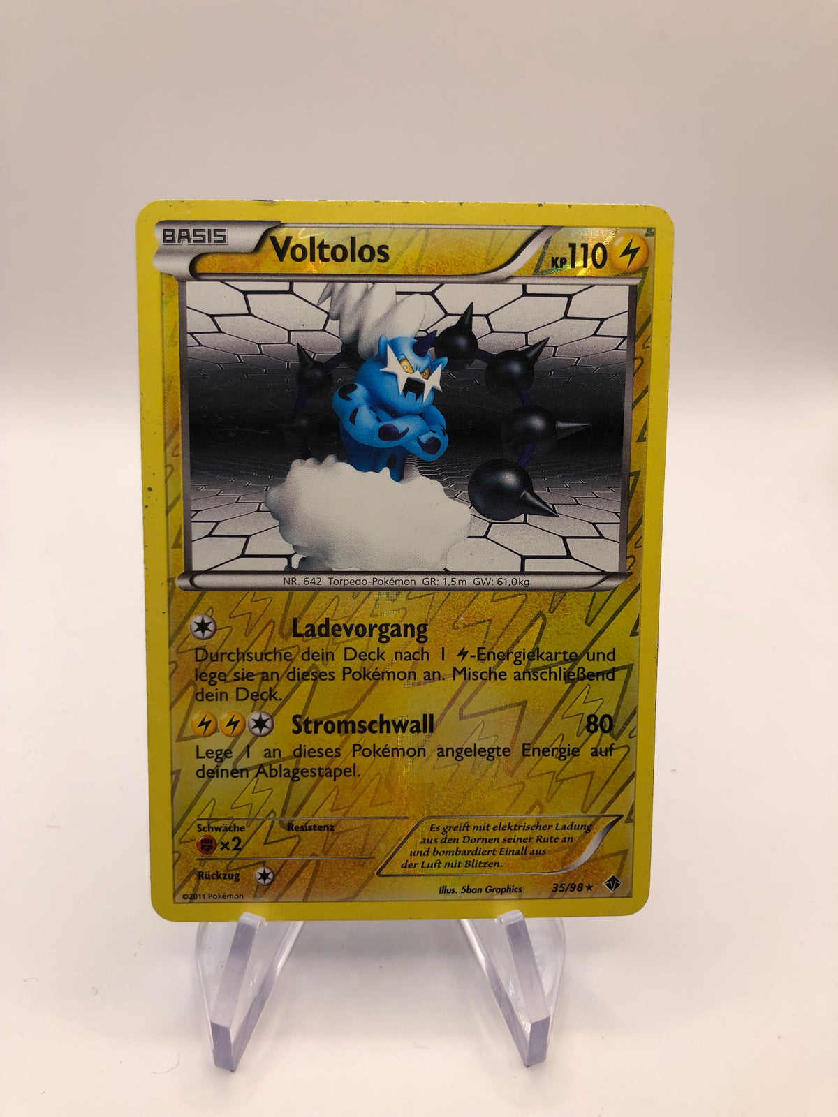 Pokemon Karte Revers Voltolos 35/98 Deutsch