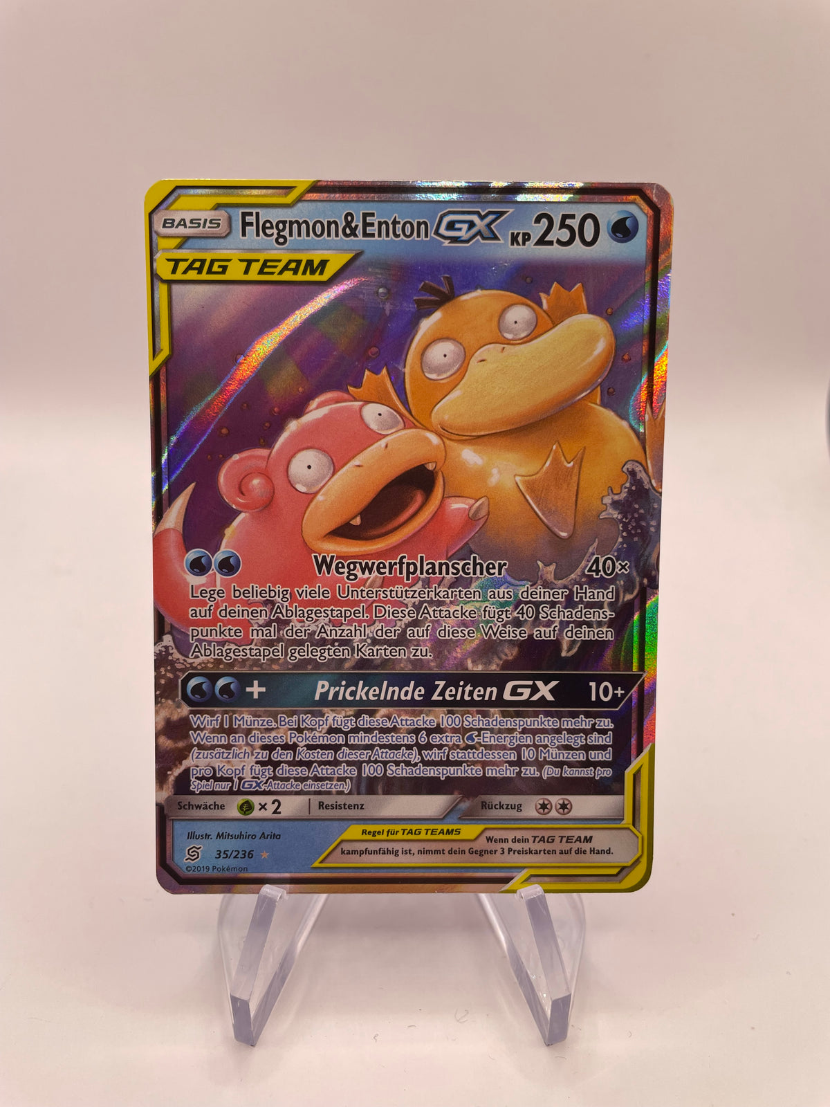 Pokemon Karte GX Tag Team Flegmon & Enton 35/236 Deutsch