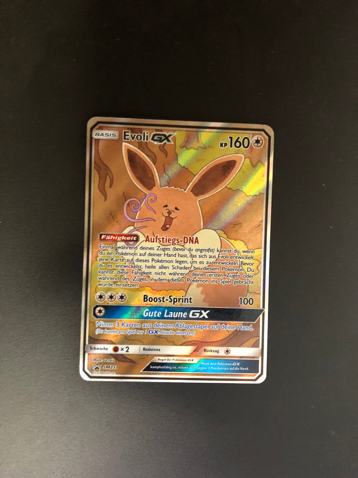 Pokemon Karte GX Promo Fullart Evoli SM233 Deutsch