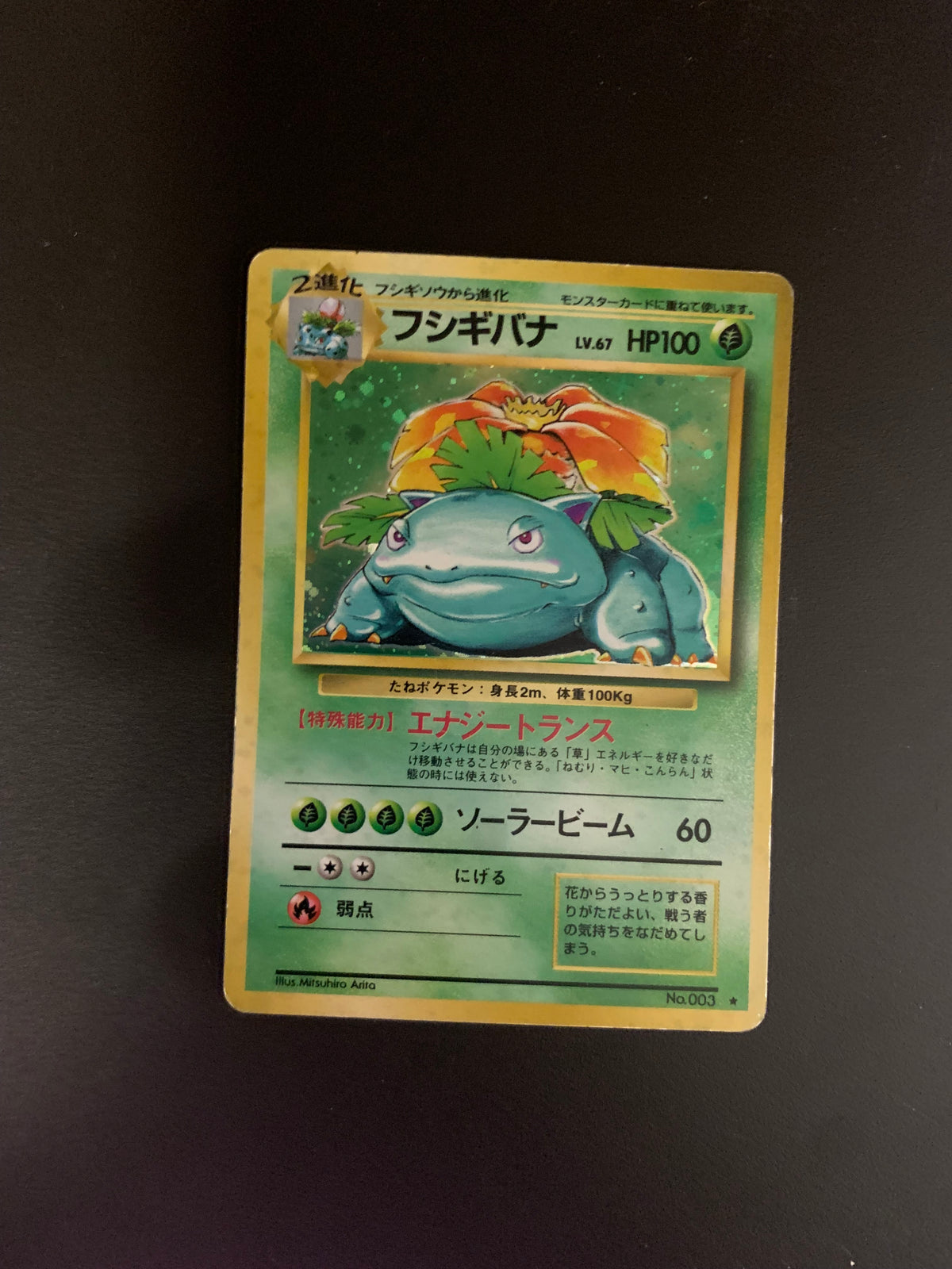 Pokemon Card Holo Bisaflor No.003 Japanese