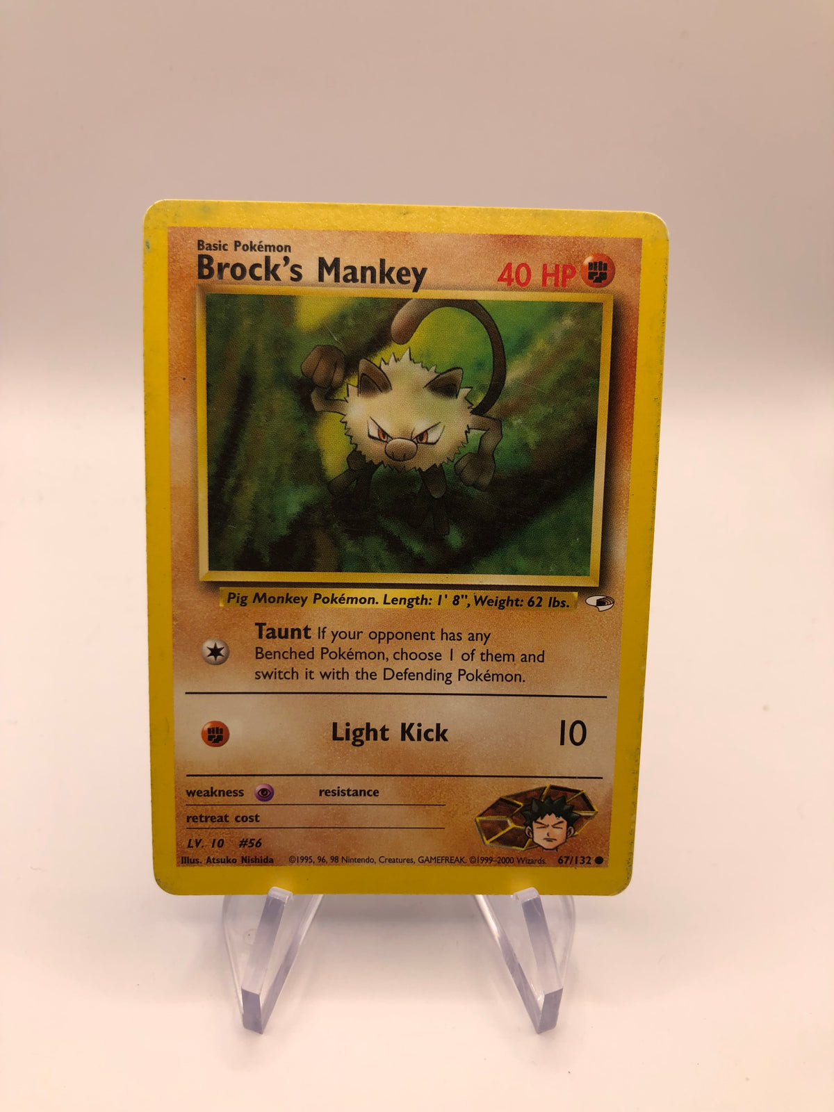 Pokemon Karte Brocks Mankey 67/132 Gym Heros Englisch