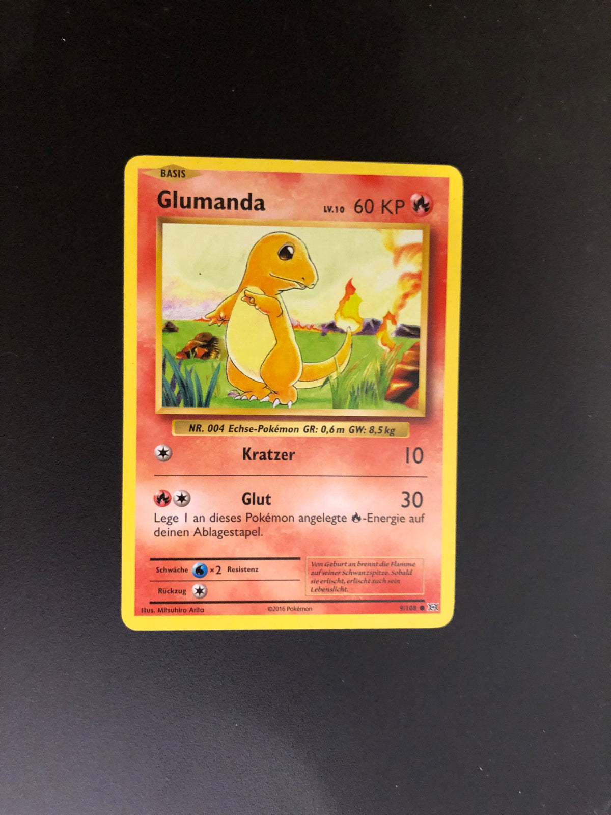 Pokemon Karte Glumanda 9/108 Deutsch