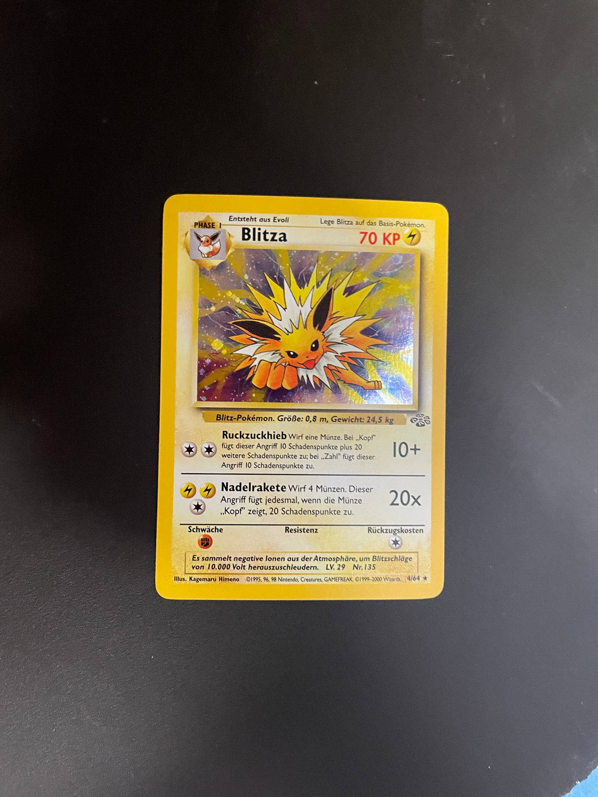 Pokemon Karte Holo Blitza 4/64 Deutsch