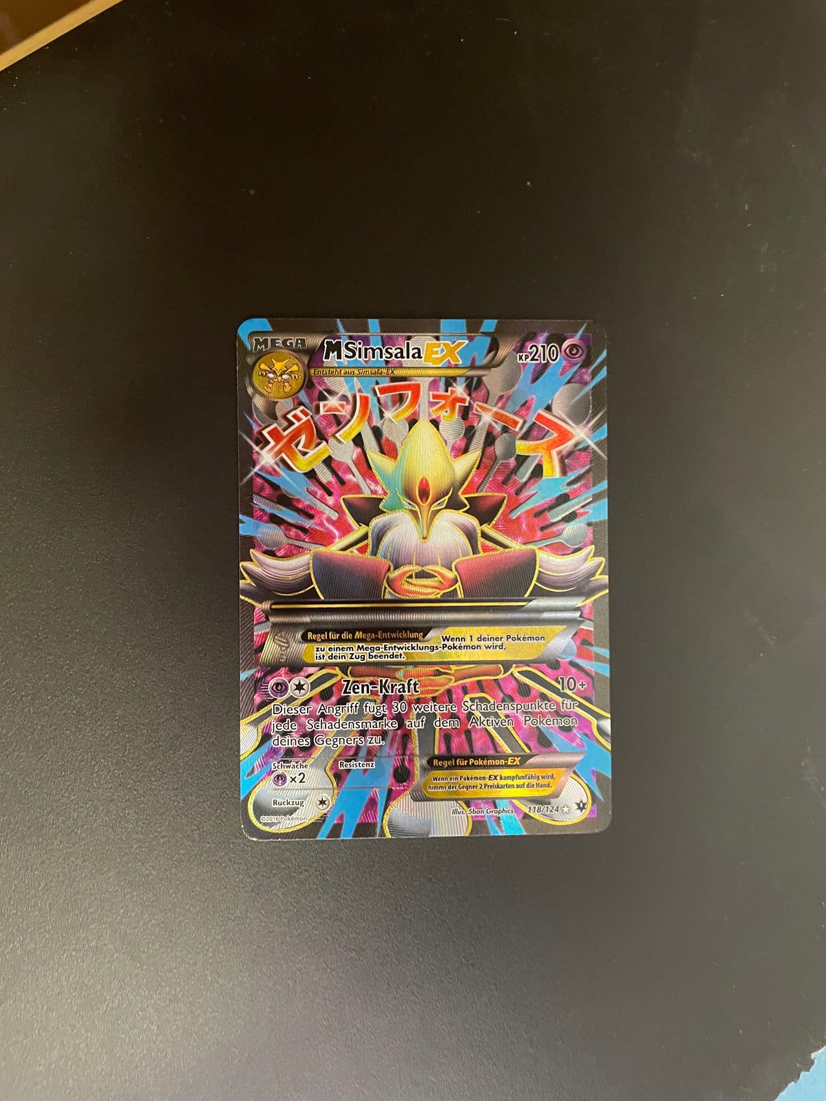 Pokemon Karte EX Mega Simsala 118/124 Deutsch