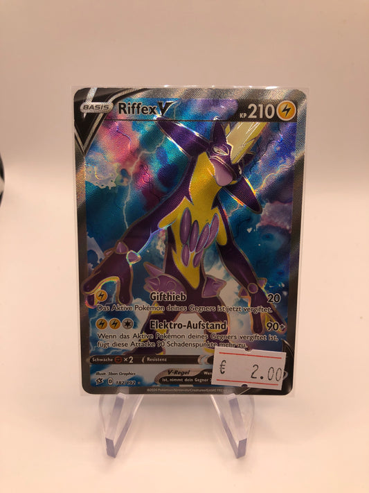Pokemon Karte V Fullart Riffex 182/192 Deutsch
