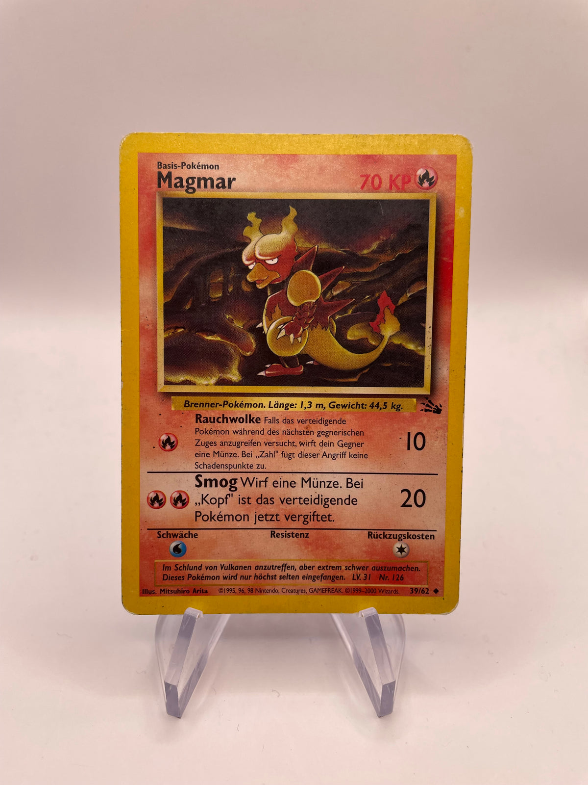 Pokemon Karte Fossil Magmar 39/62 Deutsch