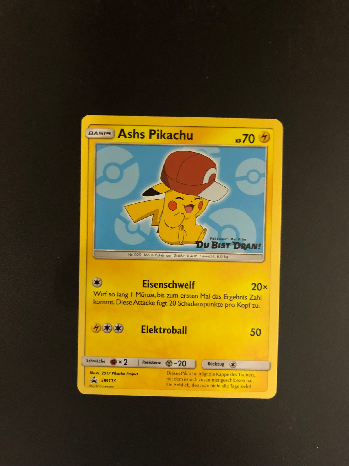 Pokemon Karte Promo Ashs Pikachu SM113 Deutsch