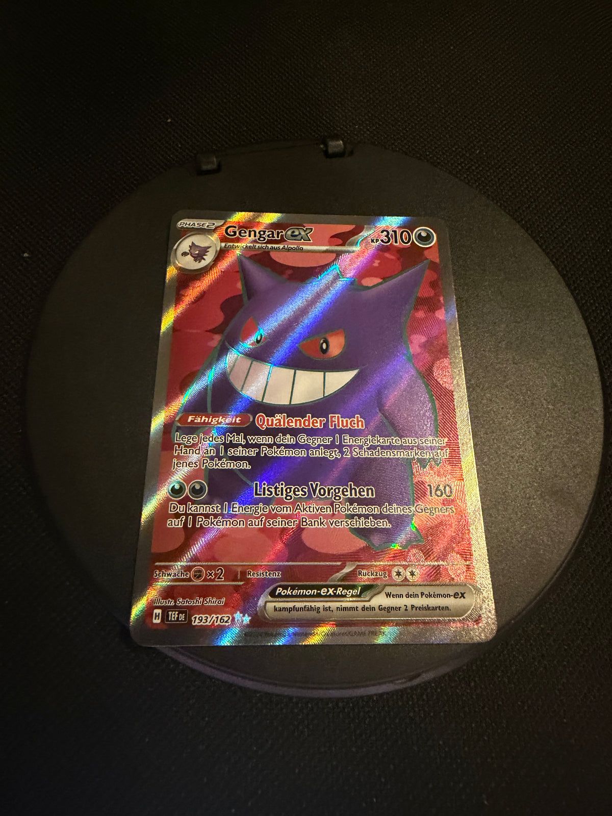 Pokemon Karte Ex Fullart Gengar 193/162 Deutsch