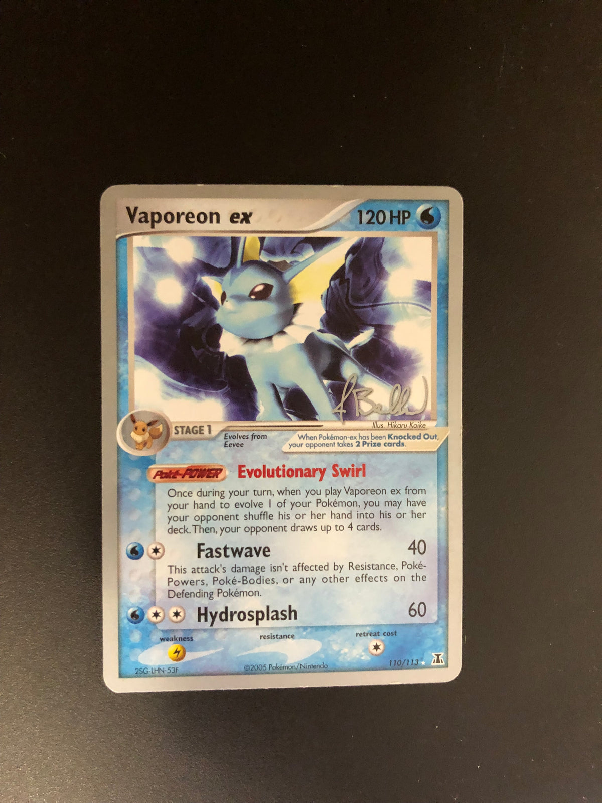 Pokemon Karte EX Aquana 110/113 Englisch