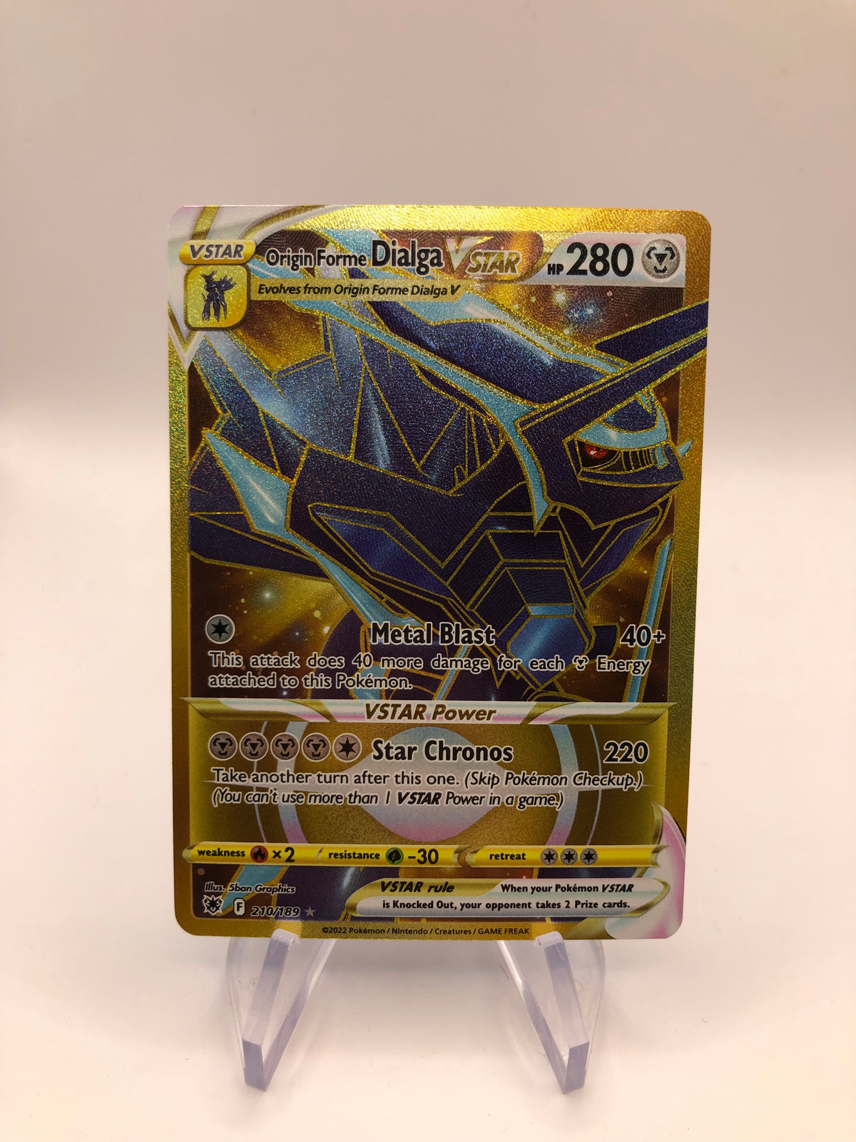 Pokemon Karte Gold Vstar Dialga 210/189 Englisch