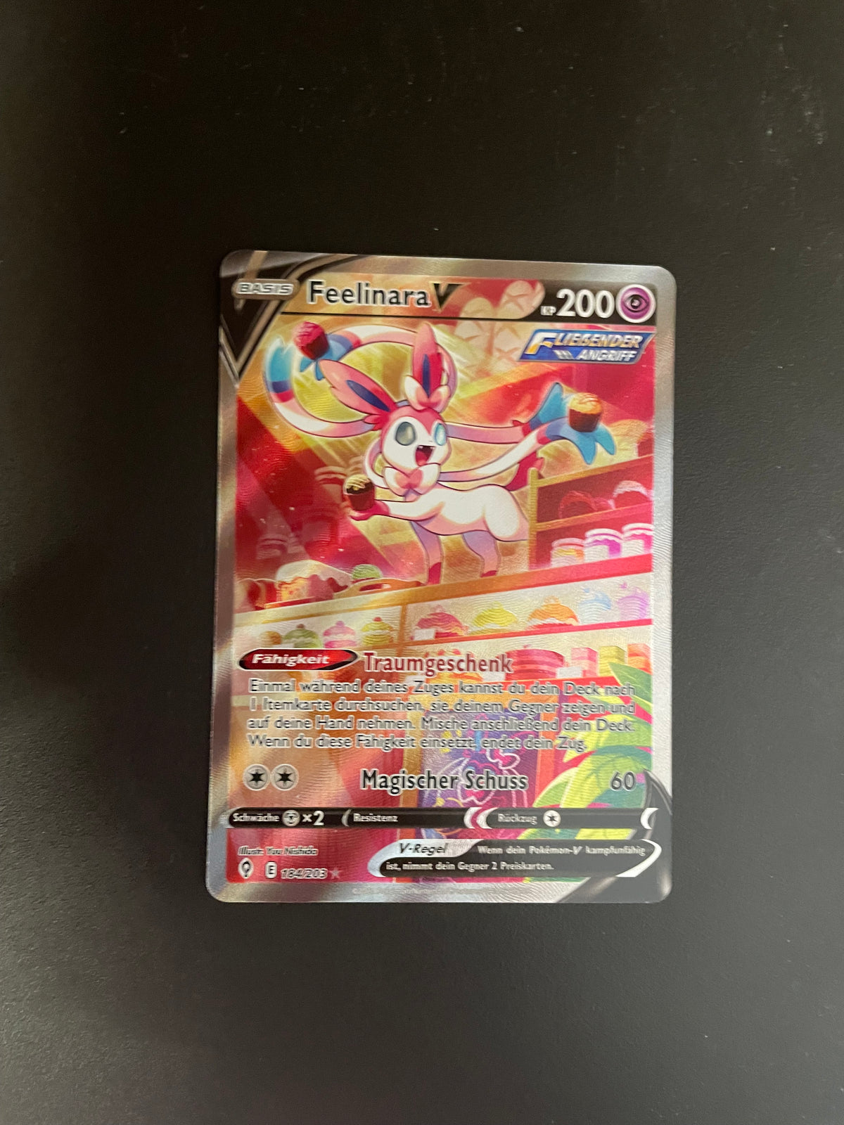 Pokemon Karte Alt-Art V Feelinara 184/203 Deutsch