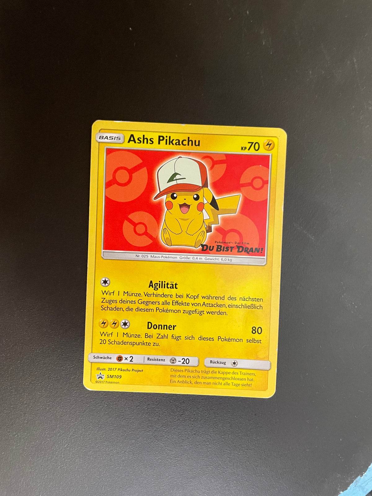Pokemon Karte Ashs Pikachu SM109 Deutsch