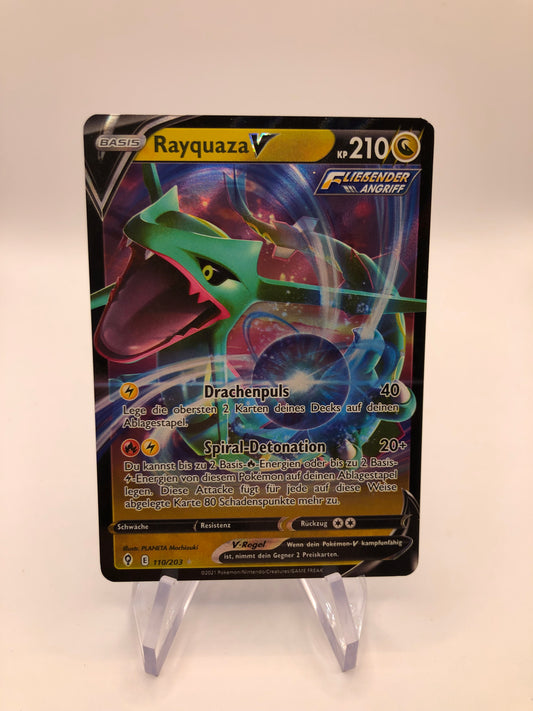 Pokemon Karte V Rayquaza 110/203 Deutsch