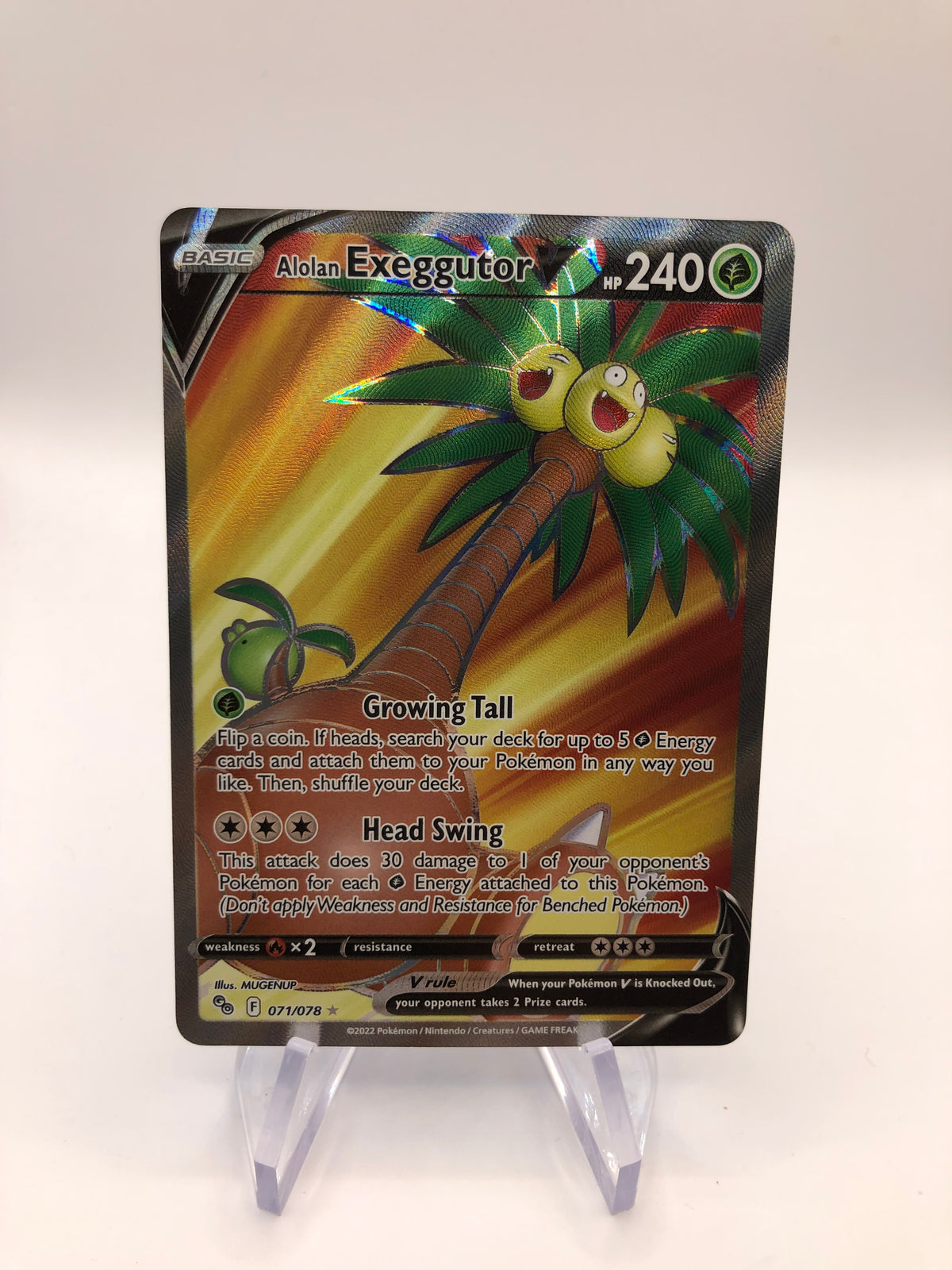 Pokemon Karte Fullart V Alola-Kokowei 71/78 Englisch