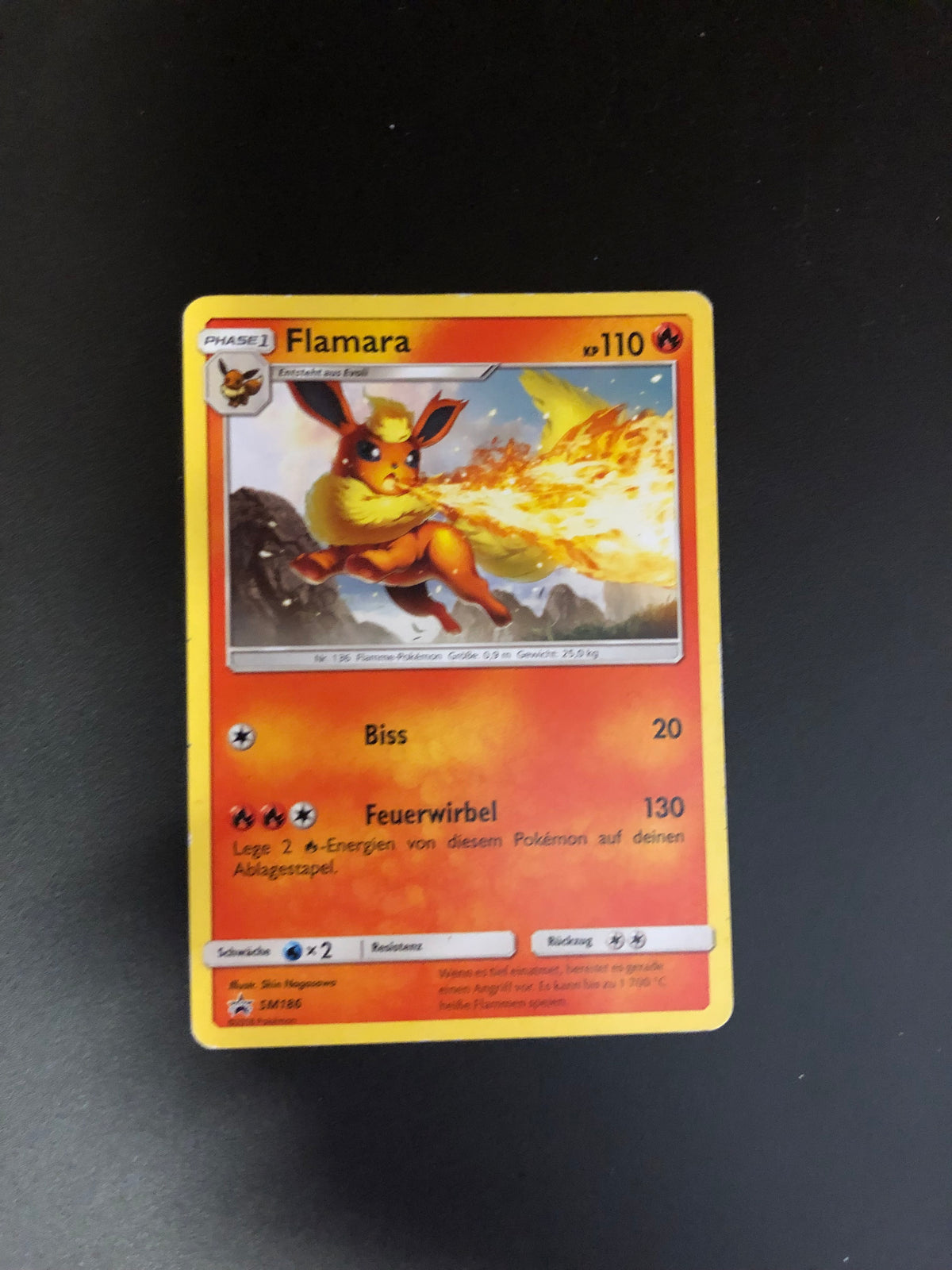 Pokemon Karte Flamara SM186 Deutsch