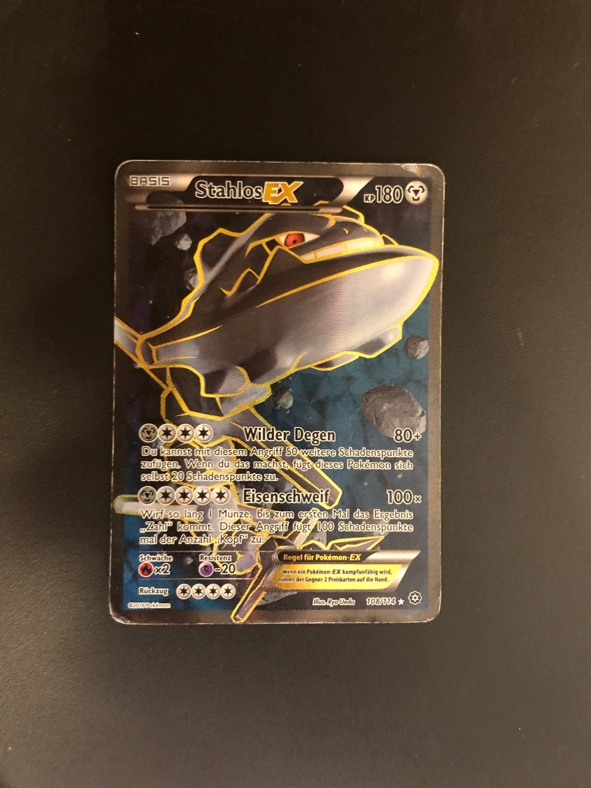 Pokemon Karte EX Fullart Stahlos 108/114 Deutsch