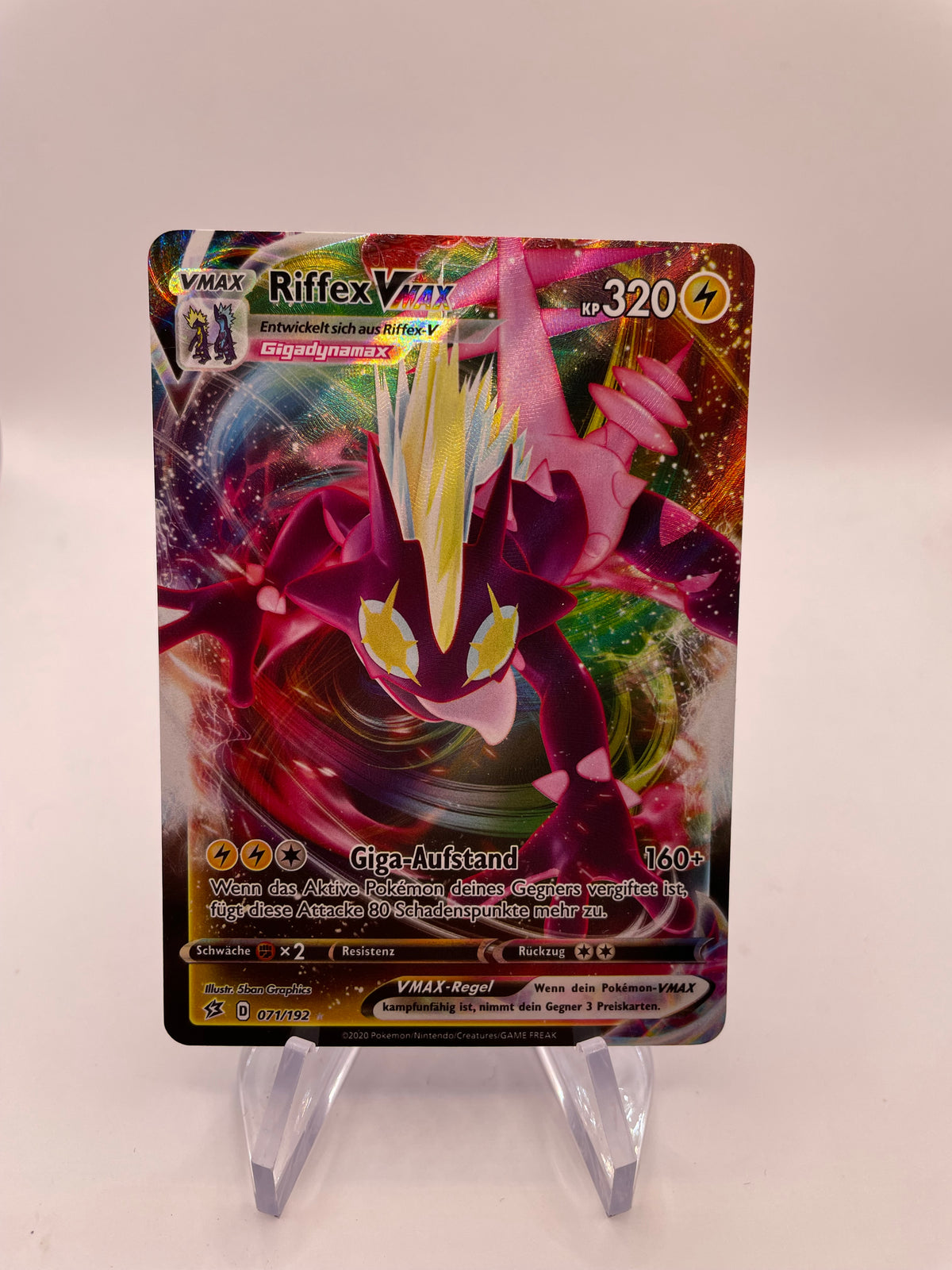 Pokemon Karte Vmax Riffex 71/192 Deutsch