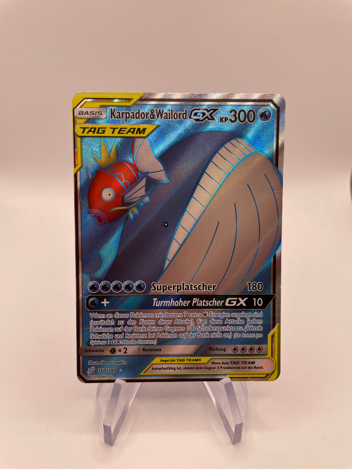 Pokemon Karte GX Tag Team Karpador & Wailord 160/181 Deutsch