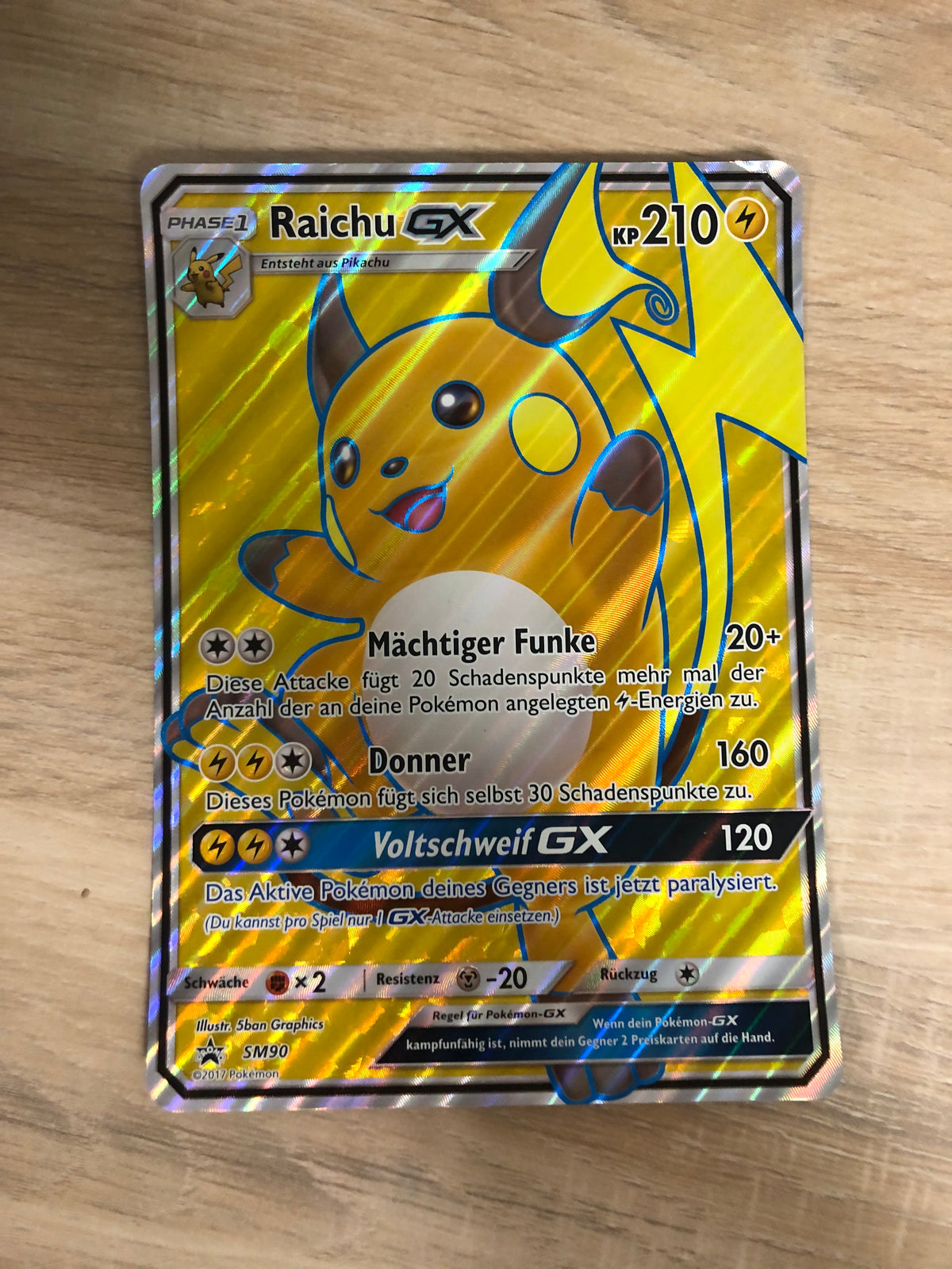 Pokemon Karte XXL GX Promo Fullart Pikachu SM90 Deutsch