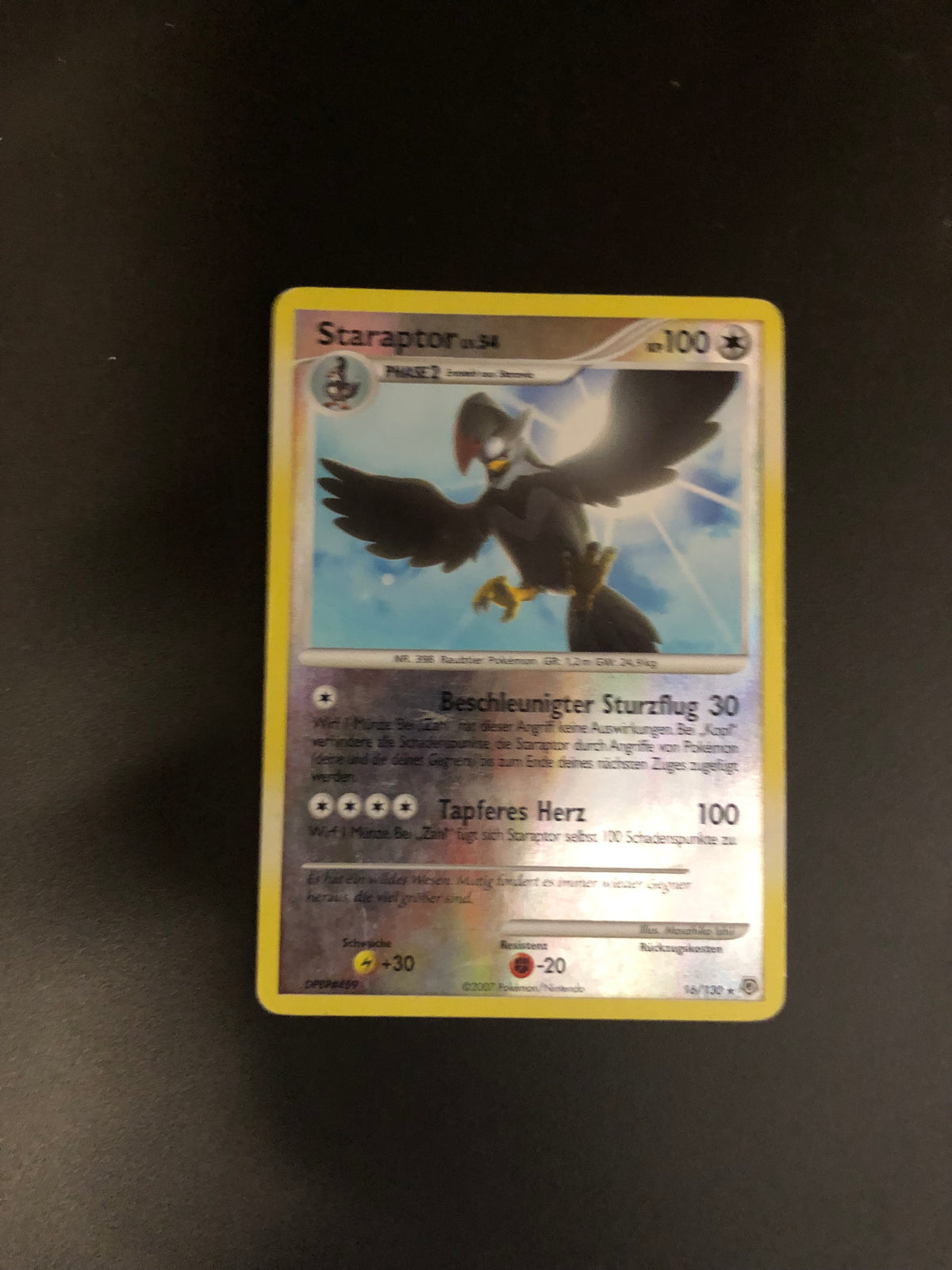 Pokemon Karte Revers Staraptor 16/130 Deutsch