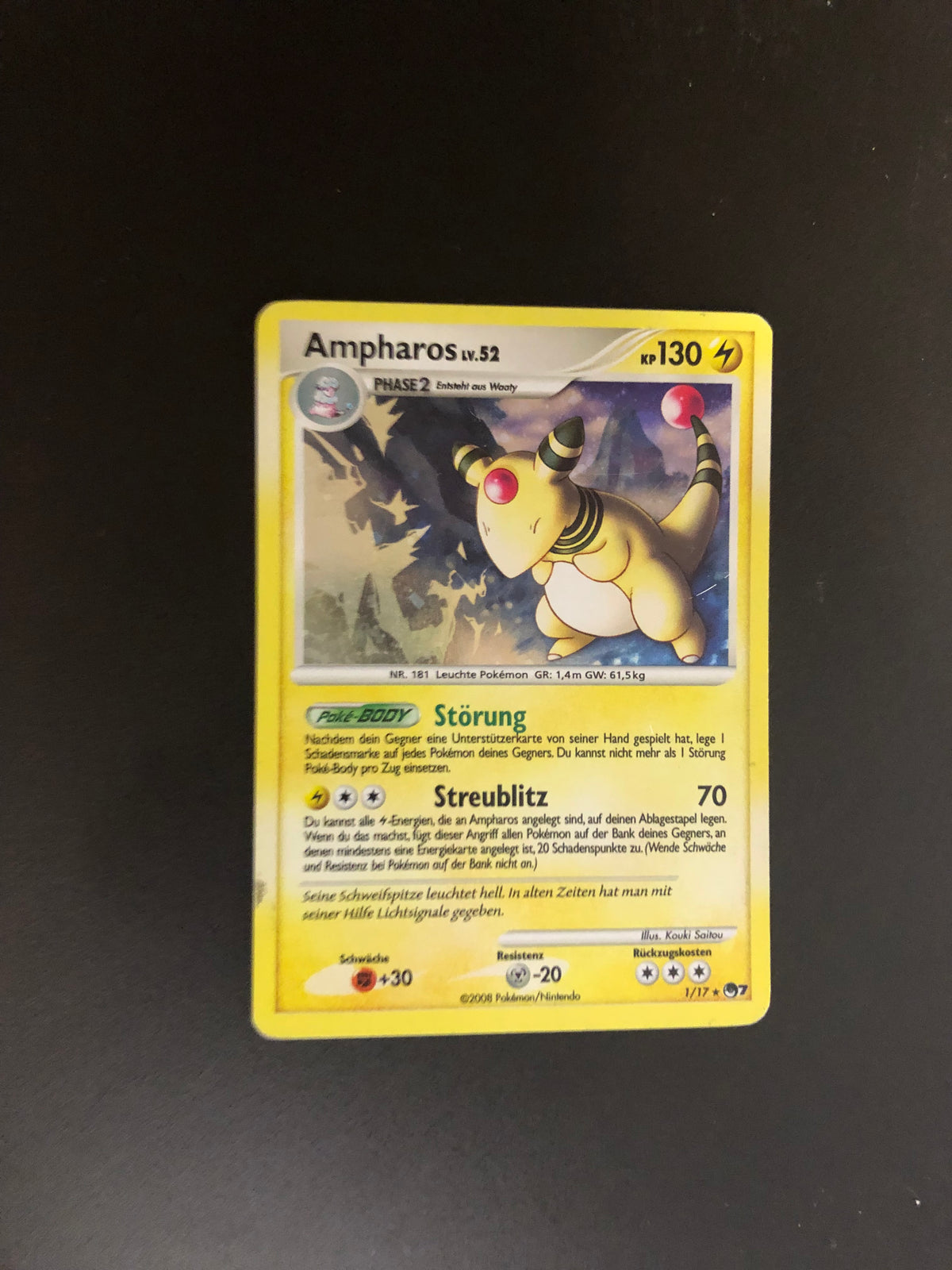 Pokemon Karte Holo Ampharos 1/17 Deutsch