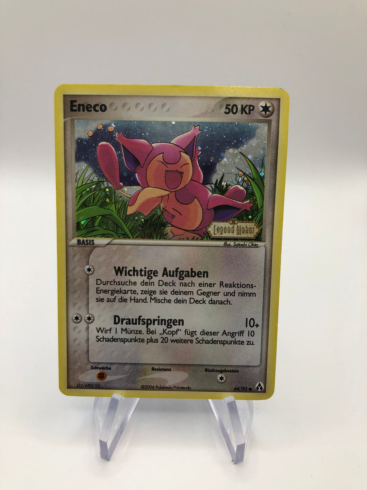 Pokemon Karte Revers Stamp Eneco 64/92 Deutsch