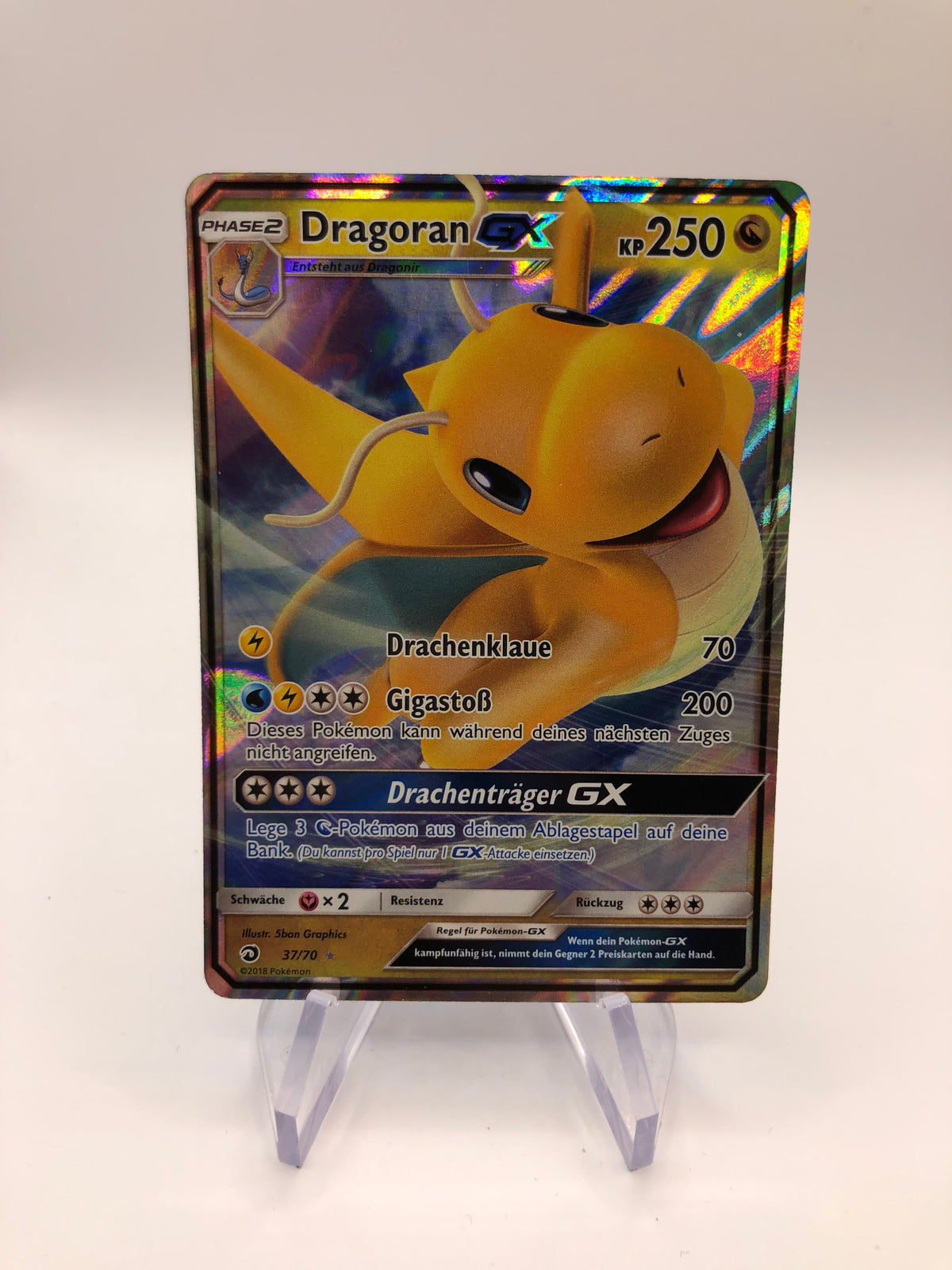 Pokemon Karte GX Dragoran 37/70 Deutsch
