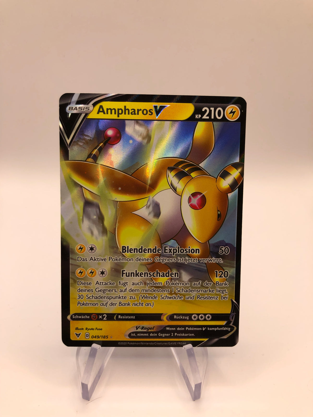 Pokemon Karte V Ampharos 49/185 Deutsch