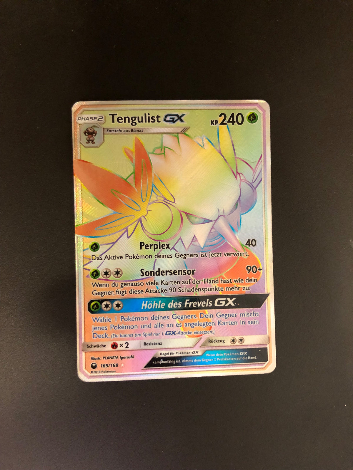 Pokemon Karte GX Rainbow 169/168 Deutsch