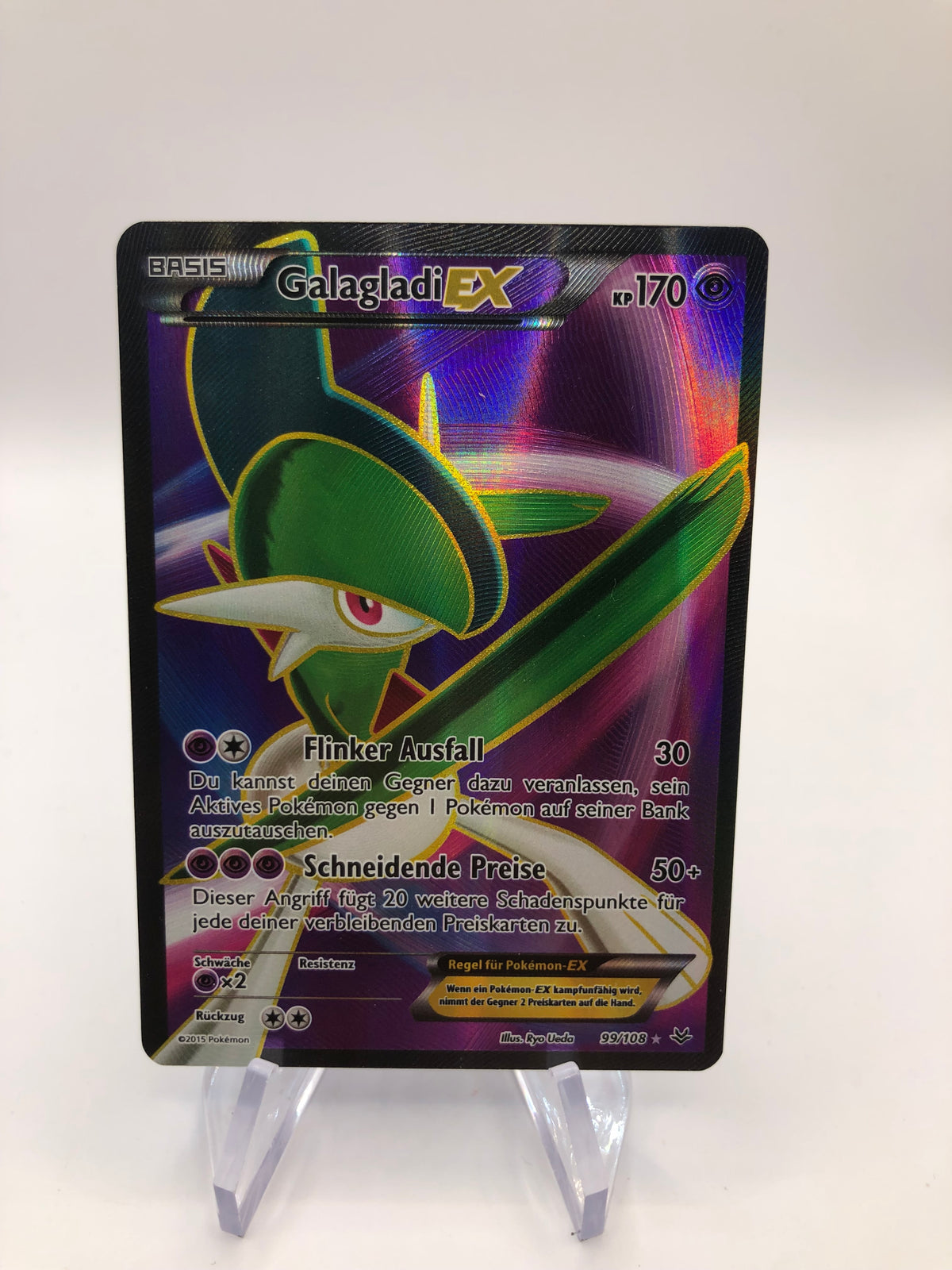 Pokemon Karte EX Fullart Galagladi 99/108 Deutsch