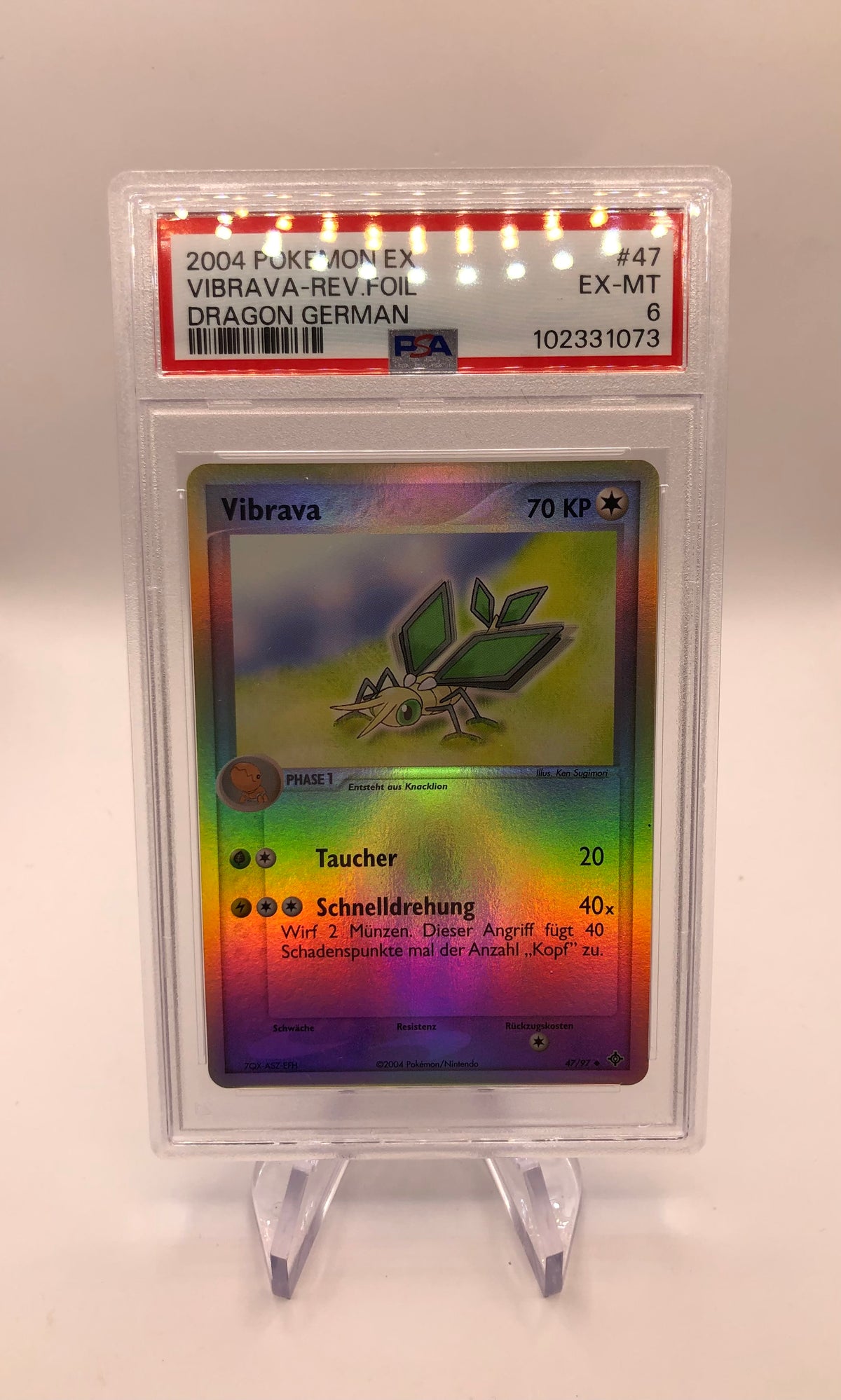 Pokemon Karte Rev. Psa 6 Vibrava 47/97 Deutsch