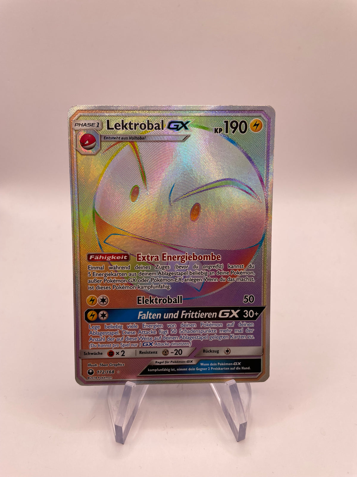 Pokémon Karte GX Rainbow Lektrobal 172/168 Deutsch