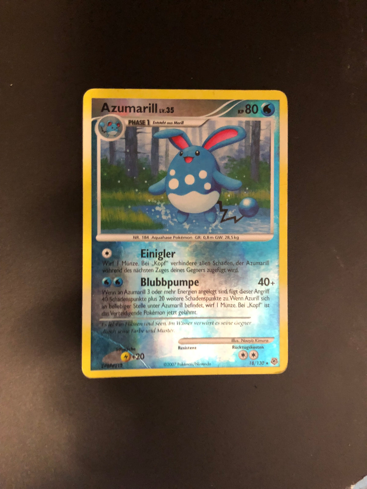 Pokemon Karte Revers Azumarill 18/130 Deutsch