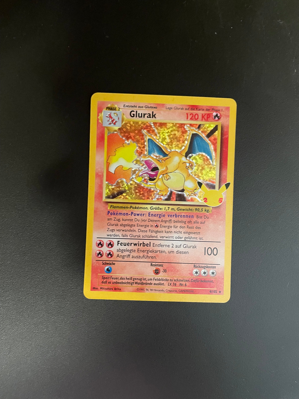 Pokemon Karte Celebration Holo Glurak 4/102 Deutsch