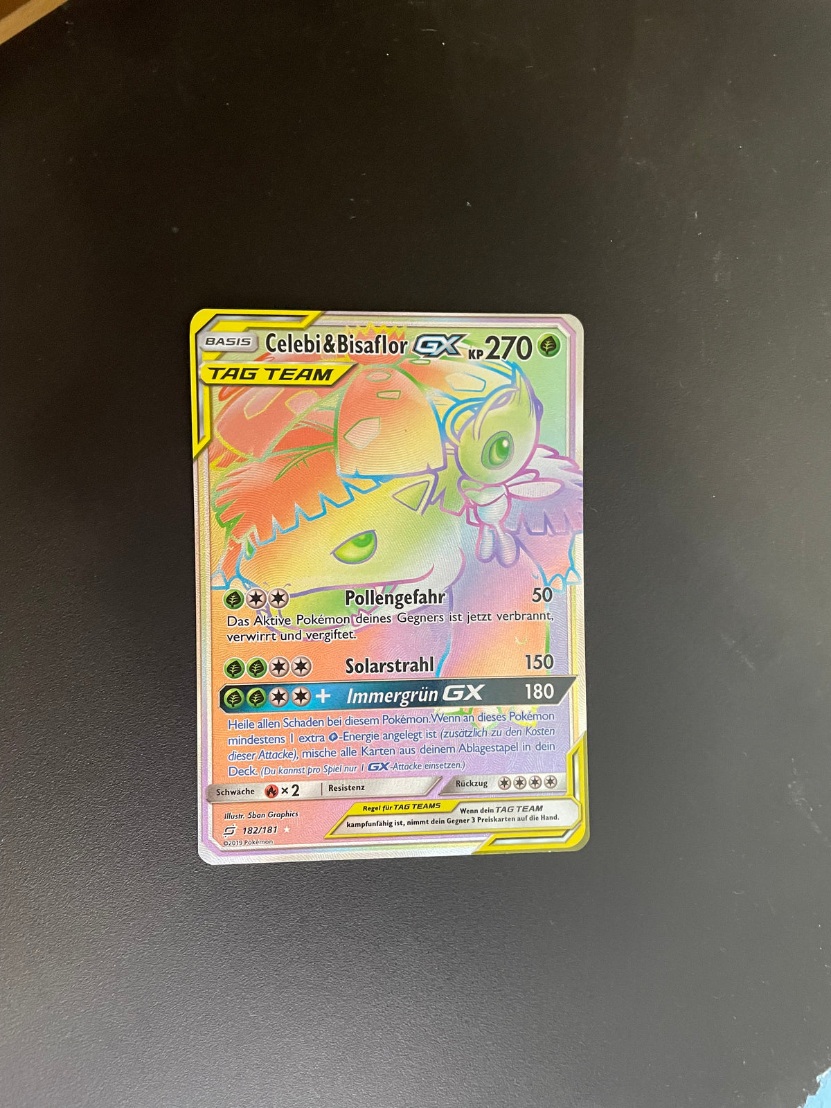 Pokémon Karte Tag Team Celebi&Bisaflor GX 182/181 Deutsch