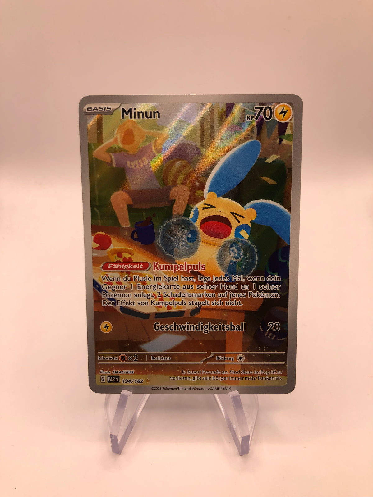Pokemon Karte Art-Rare Minun 194/182 Deutsch