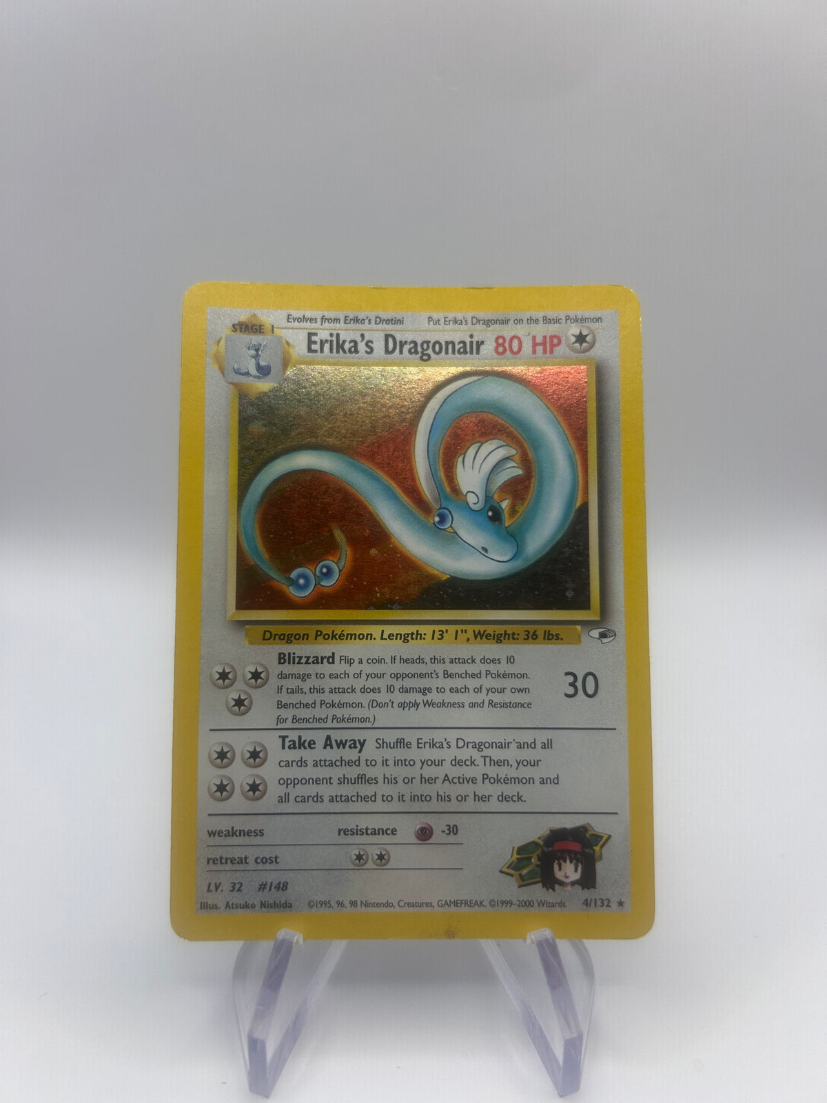 Pokemon Karte GYM Holo Erika’s Dragonir 4/132 Englisch