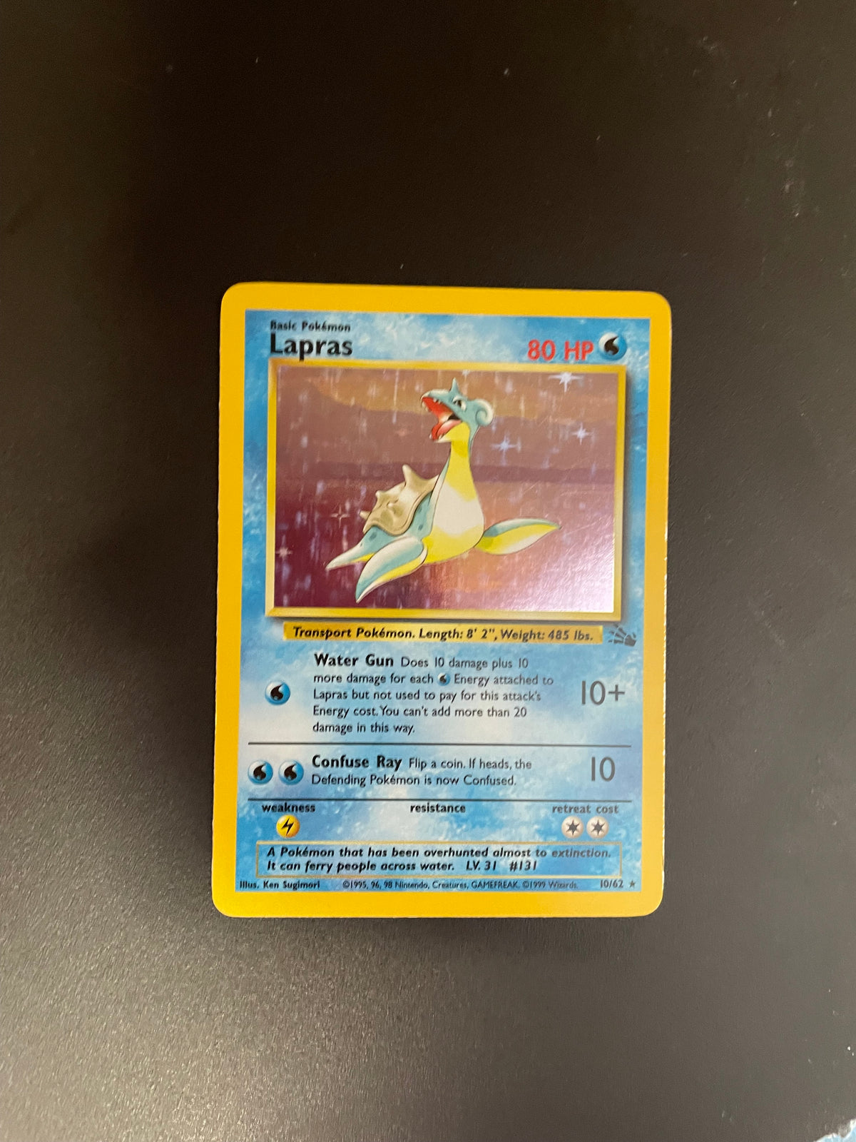 Pokemon Karte Holo Lapras 10/62 Englisch