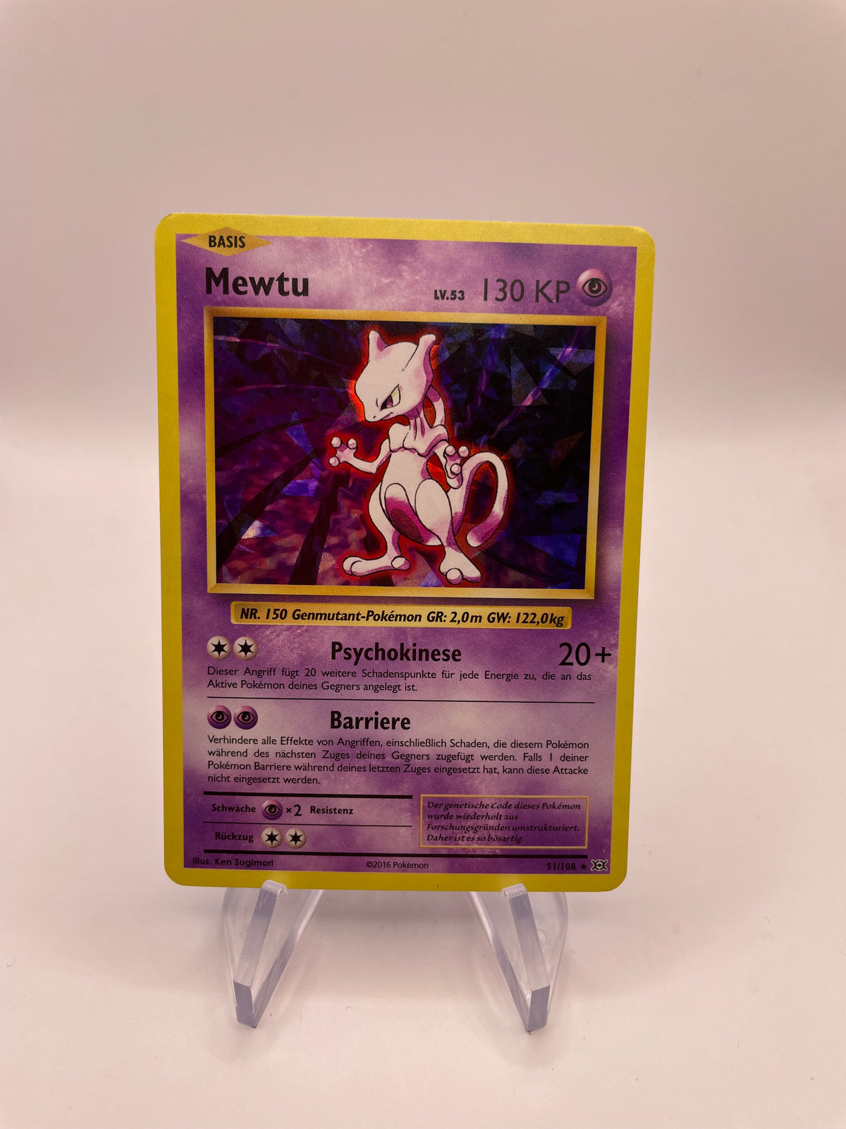 Pokemon Karte Holo Mewtu 51/108 Deutsch