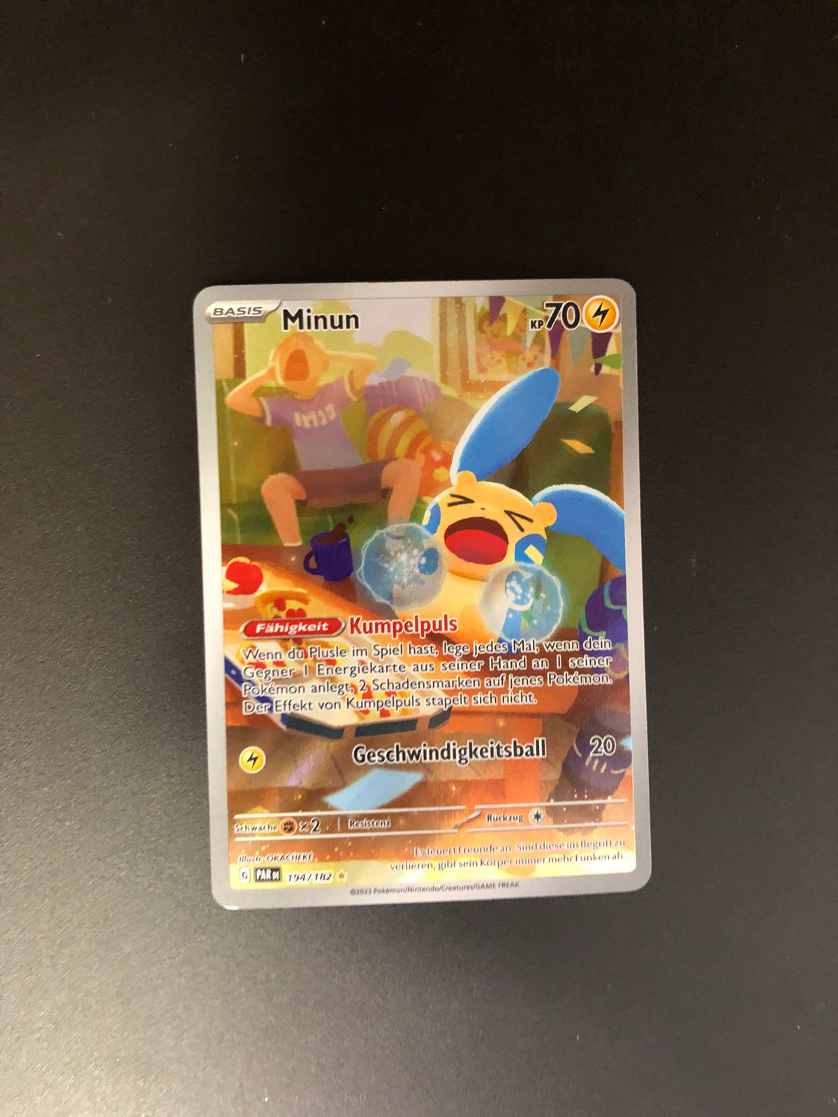 Pokemon Karte Art-Rare Minun 194/182 Deutsch