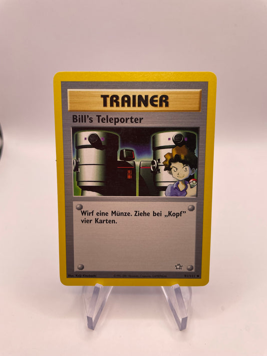 Pokemon Karte Bills Teleporter Neo Genesis 91/111 Deutsch
