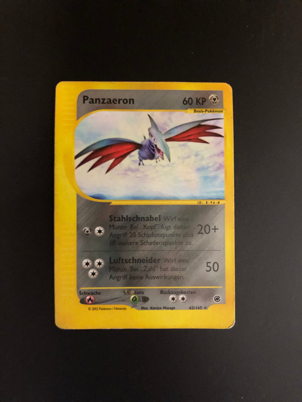 Pokemon Karte E Series Panzaeron 63/165 Deutsch