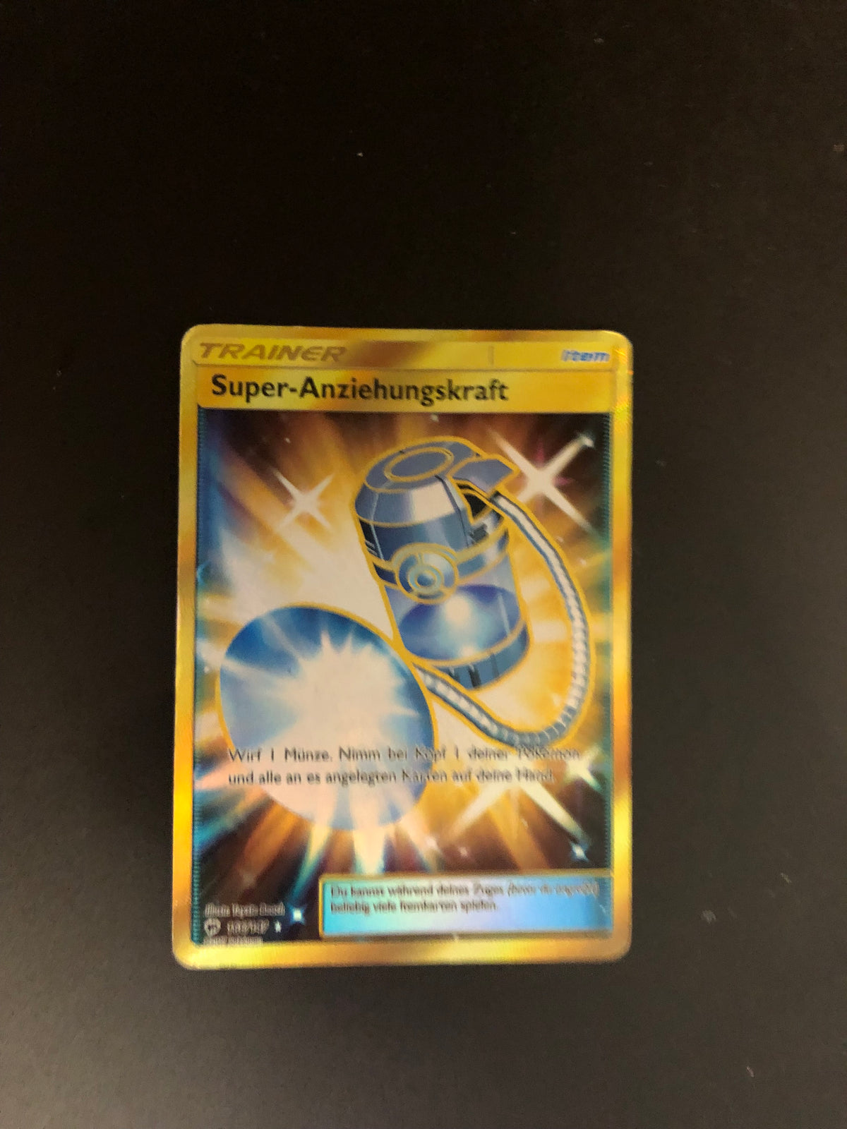 Pokemon Karte Trainer Gold Super-Anziehungskraft 166/147 Deutsch