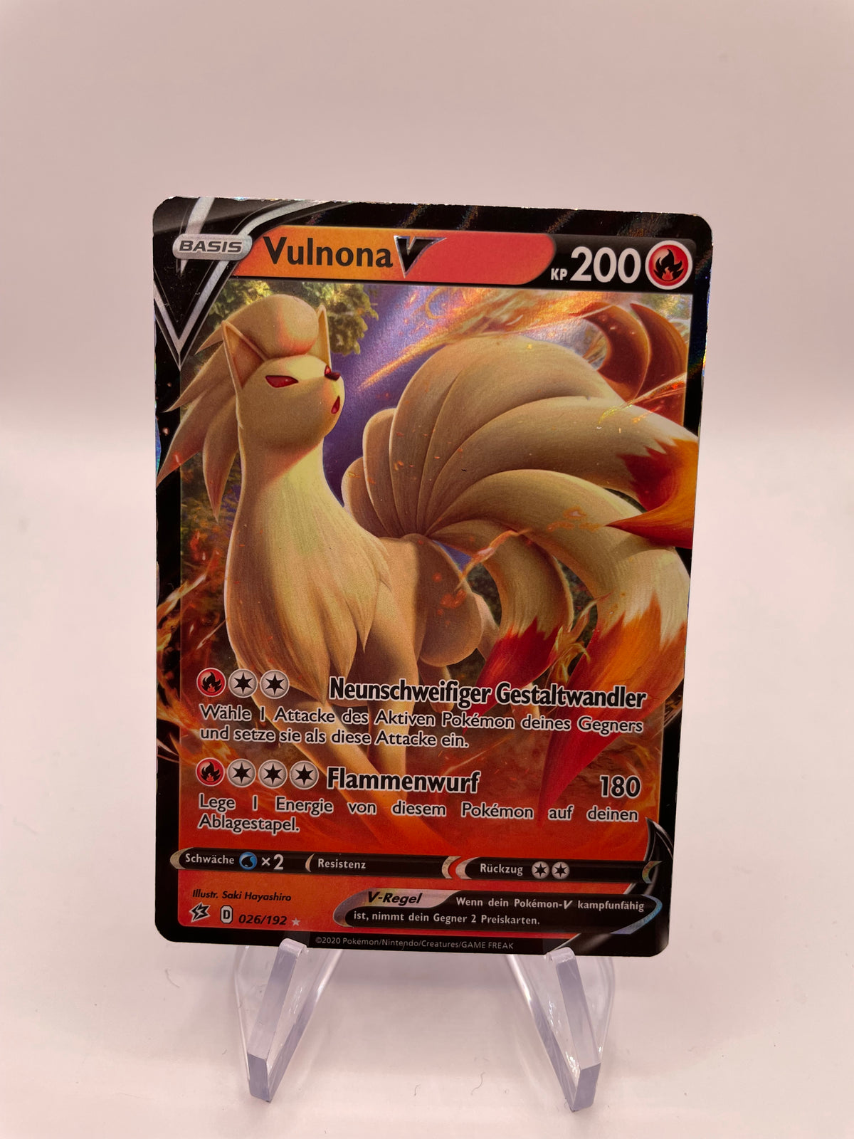 Pokemon Karte V Vulnona 26/192 Deutsch