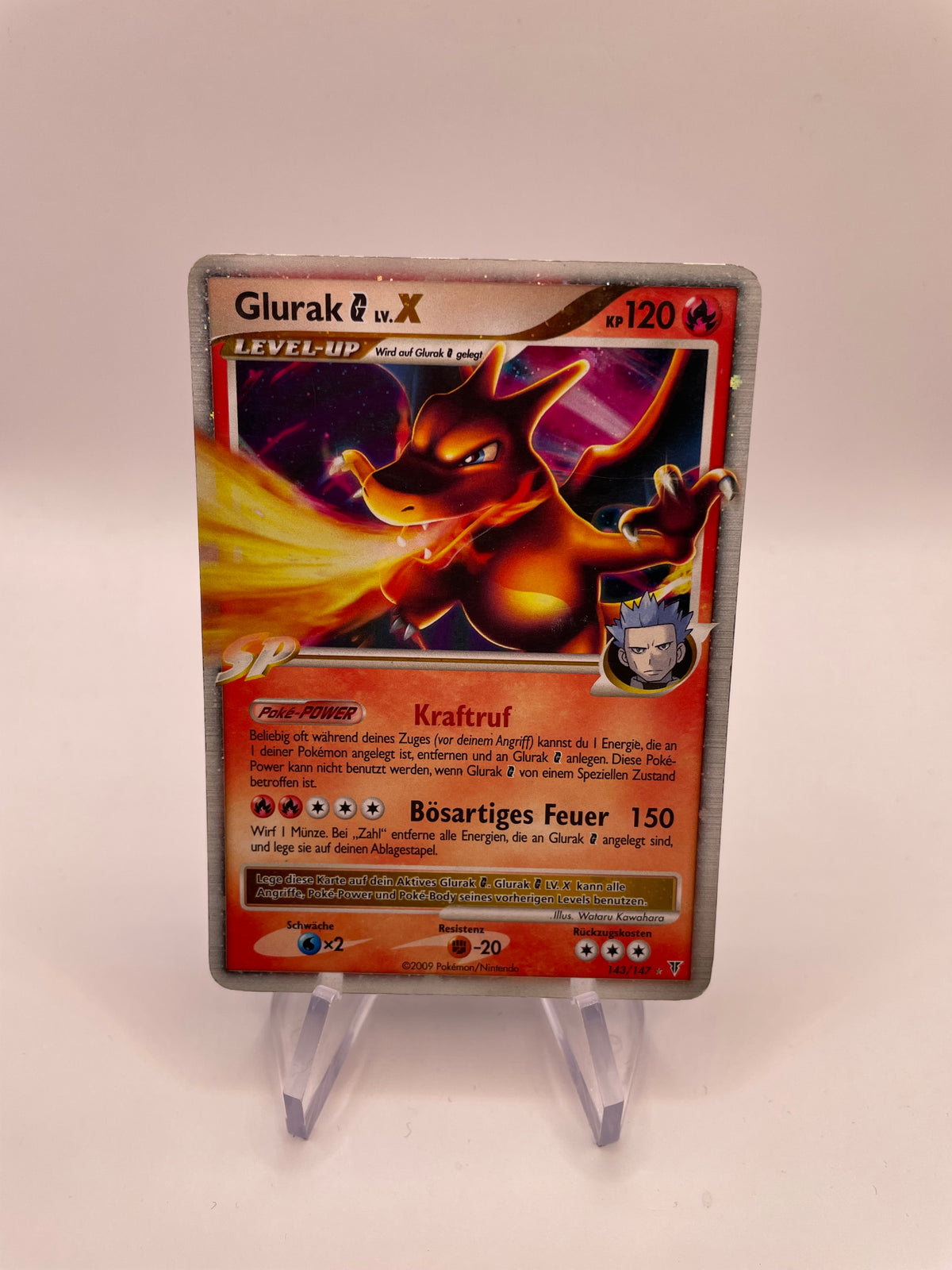 Pokemon Karte Lv.X Glurak 143/147 Deutsch